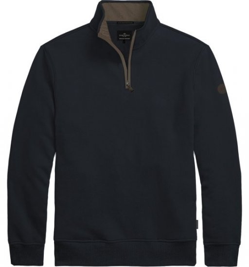 Double Outfitters MTOP-1163 Суитшърт с къс цип Нейви - Суичъри & cуичъри с качулка - мъжки суичъри големи размери