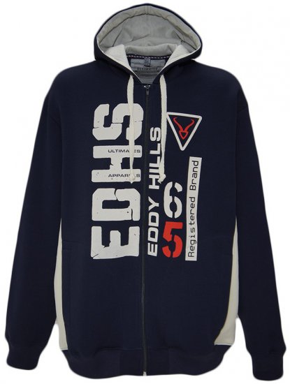 EDDY HILLS EDHS Hoodie Navy - Суичъри & cуичъри с качулка - мъжки суичъри големи размери