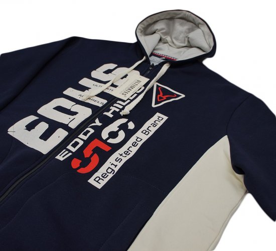 EDDY HILLS EDHS Hoodie Navy - Суичъри & cуичъри с качулка - мъжки суичъри големи размери