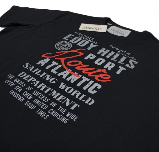 EDDY HILLS Atlantic T-shirt Black - Тениски - мъжки тениски големи размери