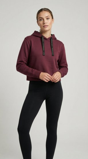 Nora Mikken KAMILLA Cropped Hoodie Burgundy - ДАМСКИ ДРЕХИ XS-XXL - 