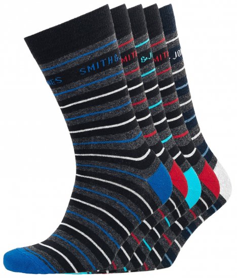 Smith & Jones Ockey 5-pack Socks (41-46) - Бельо & Бански шорти - Мъжко бельо големи размери