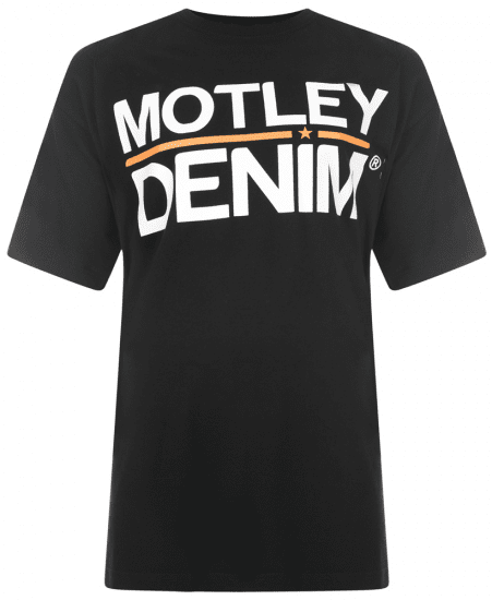 Motley Denim Logo T-shirt Black - Тениски - мъжки тениски големи размери