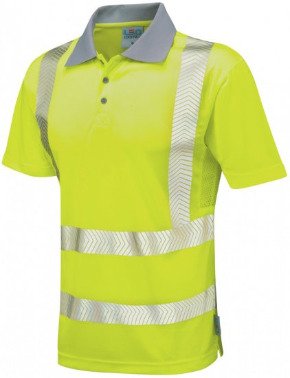 Leo Woolacombe Coolviz Plus Polo Hi-Vis Yellow - Работно облекло - мъжки работно облекло големи размери