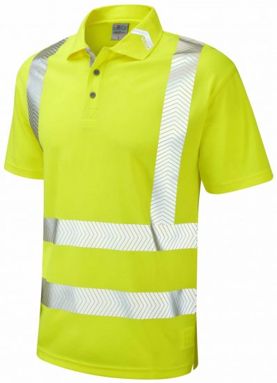 Leo Broadsands Coolviz Ultra Polo Hi-Vis Yellow - Работно облекло - мъжки работно облекло големи размери