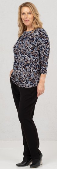 Scandinavian Caramel Tiny Flower Petals Blouse Light Blue - Печатни тениски за жени - 