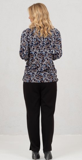 Scandinavian Caramel Tiny Flower Petals Blouse Light Blue - Печатни тениски за жени - 