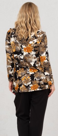 Scandinavian Caramel Flower Petals Tunic Orange and Brown - Печатни тениски за жени - 