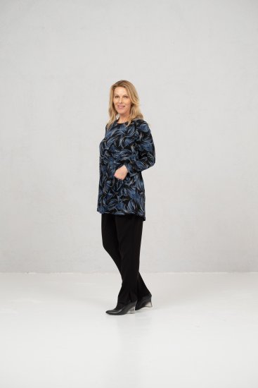 Scandinavian Caramel Swirls Tunic Blue - Печатни тениски за жени - 