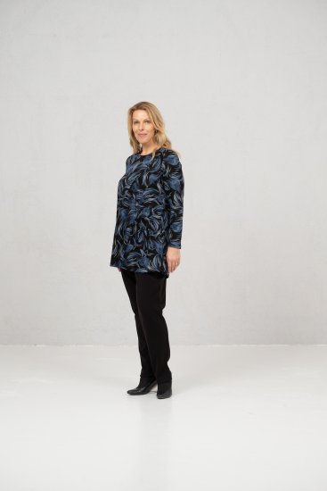 Scandinavian Caramel Swirls Tunic Blue - Печатни тениски за жени - 