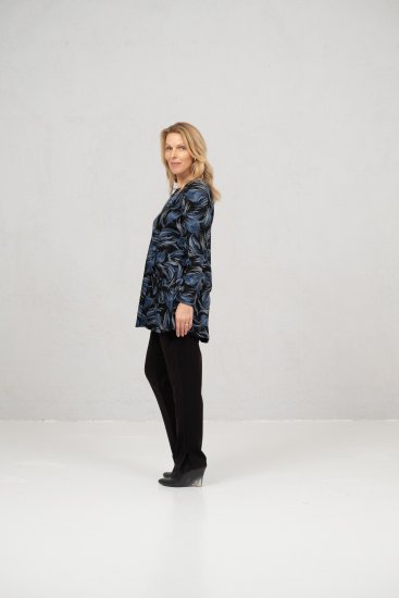Scandinavian Caramel Swirls Tunic Blue - Печатни тениски за жени - 
