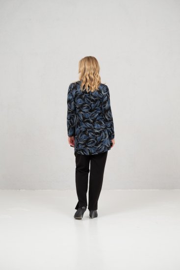 Scandinavian Caramel Swirls Tunic Blue - Печатни тениски за жени - 