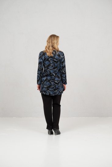 Scandinavian Caramel Swirls Tunic Blue - Печатни тениски за жени - 
