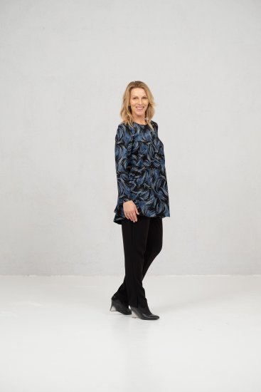 Scandinavian Caramel Swirls Tunic Blue - Печатни тениски за жени - 