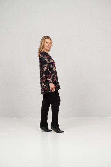 Scandinavian Caramel Flowers Tunic Red and Pink - Печатни тениски за жени - 