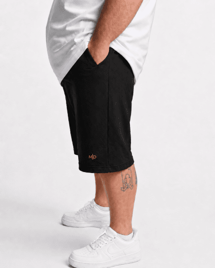 Motley Denim Paris Sweatshorts Black - Спортни панталони & Kъси панталони - мъжки спортни панталони големи размери
