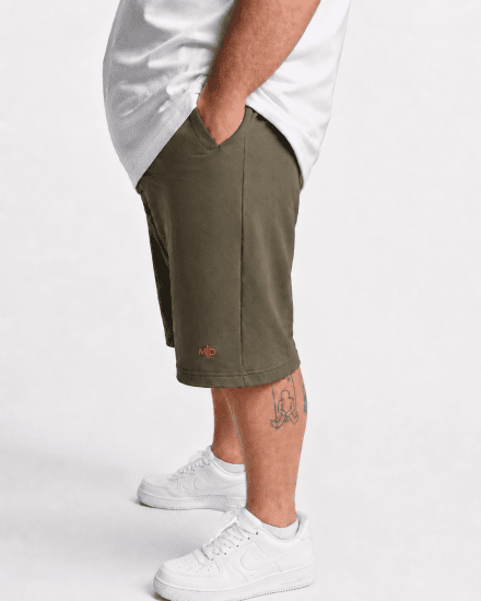 Motley Denim Paris Sweatshorts Dark Khaki - Спортни панталони & Kъси панталони - мъжки спортни панталони големи размери