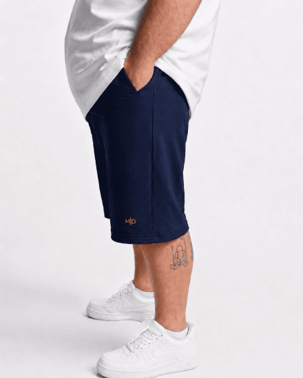 Motley Denim Paris Sweatshorts Navy - Спортни панталони & Kъси панталони - мъжки спортни панталони големи размери