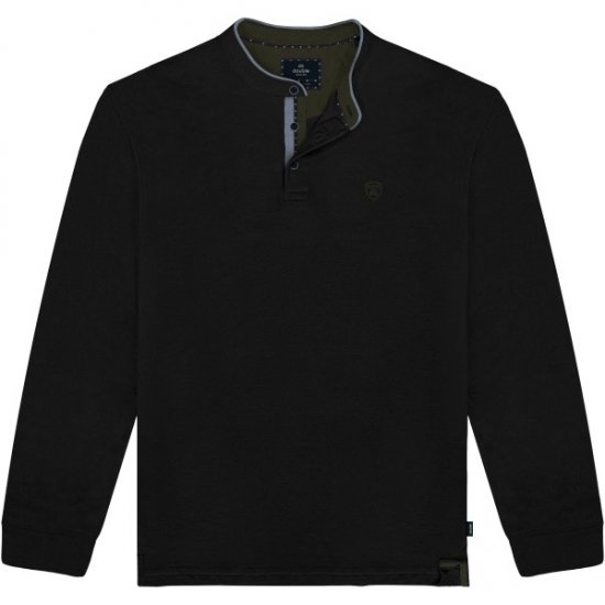 Double Outfitters PS-3099 Polo Shirt Mao Collar Black - Поло тениски - мъжки тениски с яка големи размери