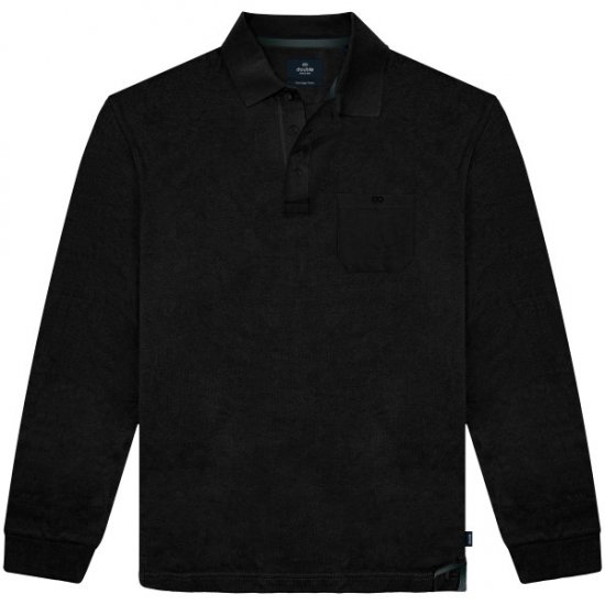 Double Outfitters PS-3100 Polo Shirt Chest Pocket Black - Поло тениски - мъжки тениски с яка големи размери