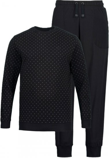 JP1880 Two-piece Pajama Belly Fit Long Sleeve Long Pants Black TALL - МЪЖКО ОБЛЕКЛО MT-6XLT - дрехи за високи мъже