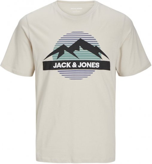 Jack & Jones PEAK T-Shirt Gray - Тениски - мъжки тениски големи размери