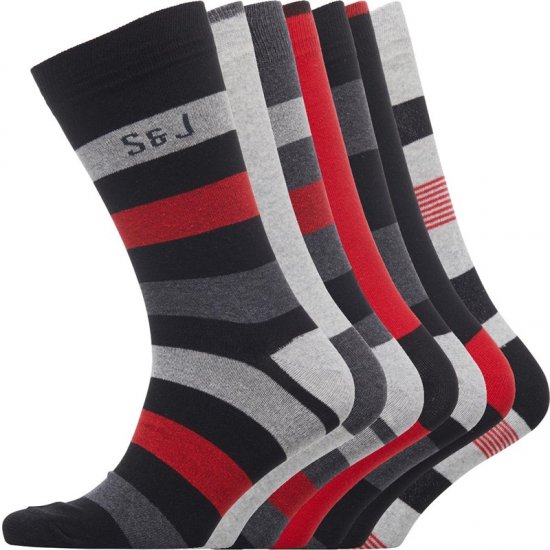 Smith & Jones Red line 7-pack Socks - Бельо & Бански шорти - Мъжко бельо големи размери