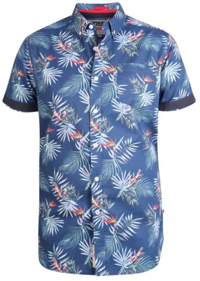 D555 Reuben Hawaii Shirt Navy - Ризи - мъжки ризи големи размери