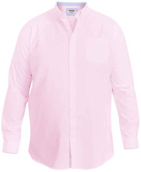 D555 Richard Long Sleeve Oxford Shirt Pink - Ризи - мъжки ризи големи размери