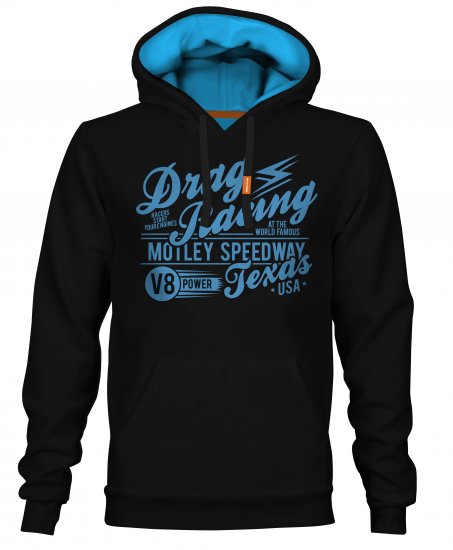Motley Denim Ripley Hoodie Black - Суичъри & cуичъри с качулка - мъжки суичъри големи размери