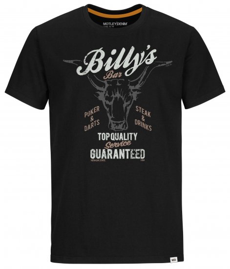 Motley Denim Ripon T-Shirt Black - Тениски - мъжки тениски големи размери