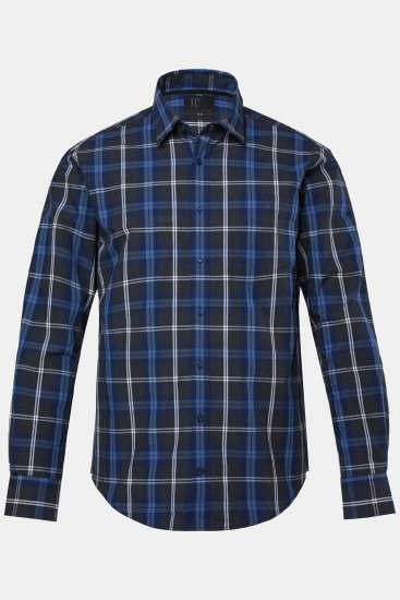 JP1880 Checked Shirt Long Sleeve Kent Collar Anthracite - Ризи - мъжки ризи големи размери