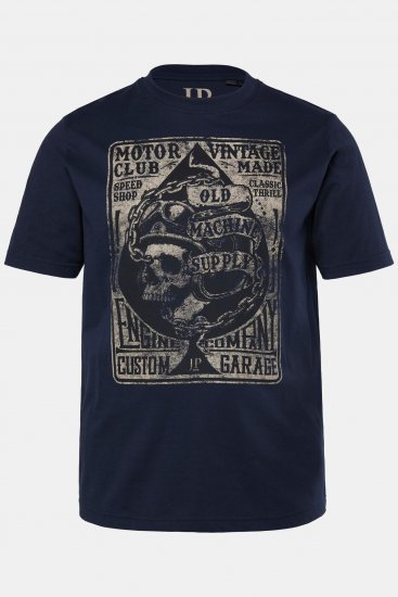 JP1880 T-Shirt Short Sleeve Skull Chest Print Navy - Тениски - мъжки тениски големи размери