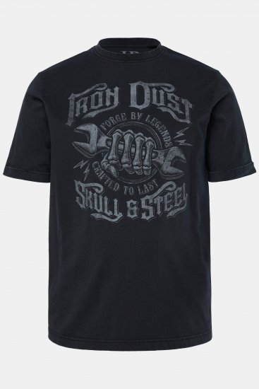 JP1880 T-Shirt Short Sleeve Chest Print Black - Тениски - мъжки тениски големи размери
