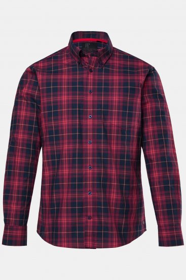 JP1880 Checked Shirt Long Sleeve Red - Ризи - мъжки ризи големи размери