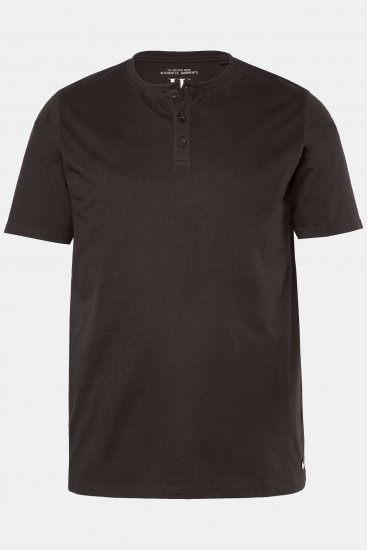 JP1880 Henley Basic T-Shirt with Buttons Brown - Тениски - мъжки тениски големи размери