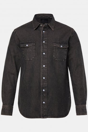 JP1880 Denim Shirt Flexnamic Dark Brown - Ризи - мъжки ризи големи размери