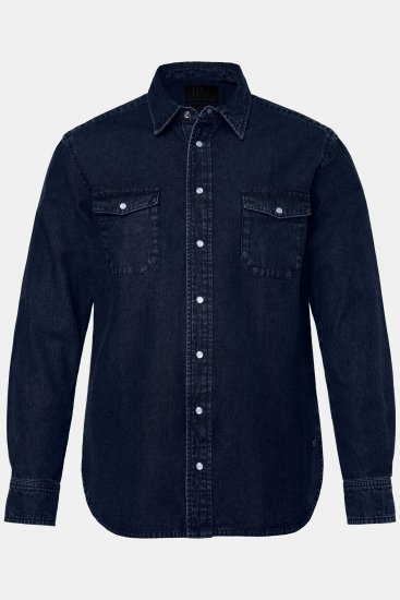 JP1880 Denim Shirt Flexnamic Long Sleeve Navy - Ризи - мъжки ризи големи размери