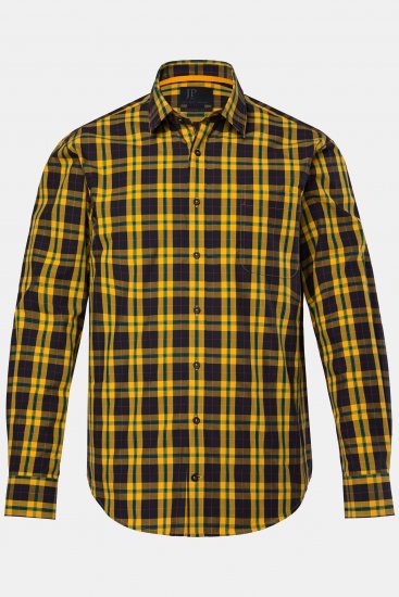 JP1880 Checked Shirt Long Sleeve Kent Collar Curry - Ризи - мъжки ризи големи размери
