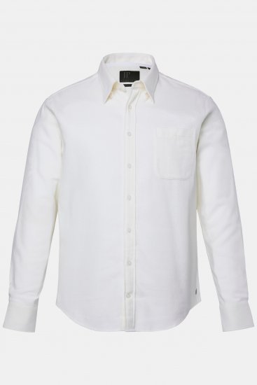 JP1880 Checked Flannel Shirt Long Sleeve Creamy White - Ризи - мъжки ризи големи размери