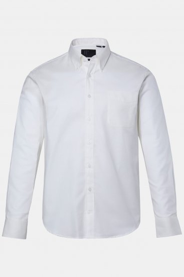 JP1880 Oxford Shirt Flexnamic Long Sleeve Snow White - Ризи - мъжки ризи големи размери