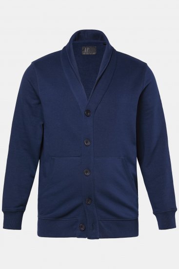 JP1880 Sweat Jacket Shawl Collar Navy - Суичъри & Суичъри с качулка - мъжки суичъри големи размери