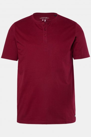 JP1880 Henley Basic T-shirt with Buttons Red - Тениски - мъжки тениски големи размери