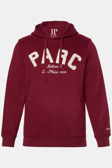 JP1880 Hoodie with Embroidery Aubergine Tall - ВИСОКИ-размери - дрехи за високи мъже