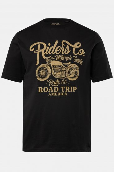 JP1880 T-Shirt Motorcycle Print Black - Тениски - мъжки тениски големи размери