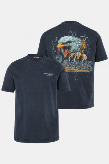 JP1880 T-Shirt Short Sleeve Back Print Vintage Black - Тениски - мъжки тениски големи размери