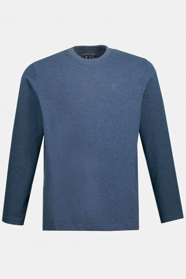 JP1880 Long Sleeve OEKO-TEX T-Shirt Blue Denim - Тениски - мъжки тениски големи размери