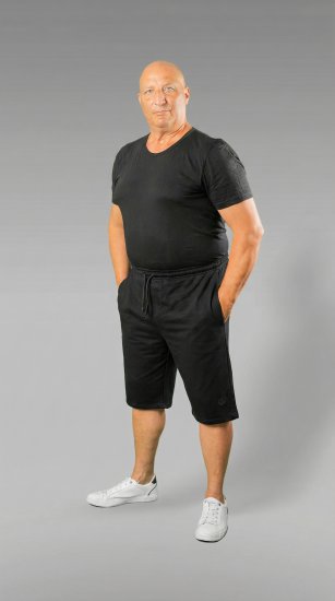 20 Nodi Scirocco Short Leg Sports Pants in Combed Cotton Jersey Black - Спортни панталони & Kъси панталони - мъжки спортни панталони големи размери