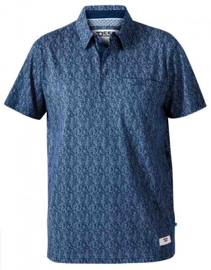 D555 Sefton Print Floral Polo Navy - Поло тениски - мъжки тениски с яка големи размери