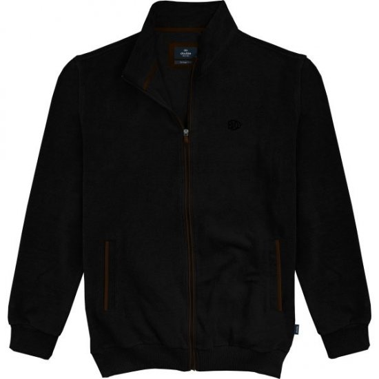 Double Outfitters SEL-1168 Суитшърт с цип Черно - Суичъри & cуичъри с качулка - мъжки суичъри големи размери